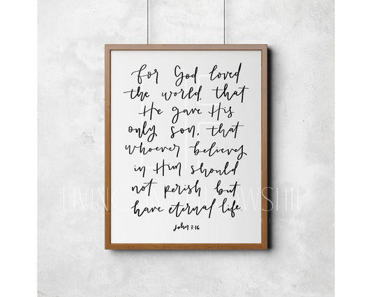 Handwritten Verse John 3:16